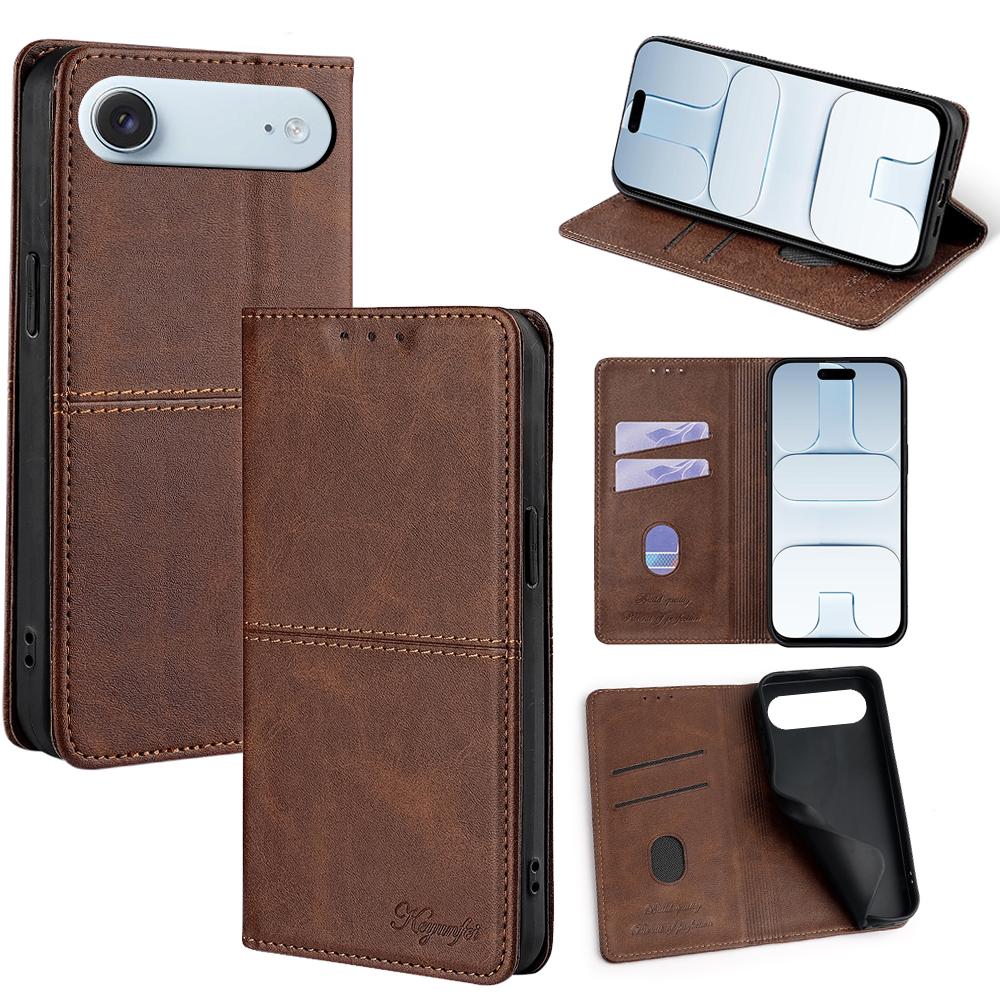 For iPhone Air Case Card Slots Cowhide Texture Phone Leather Cover
For iPhone Air Case Card Slots Cowhide Texture Phone Leather Cover