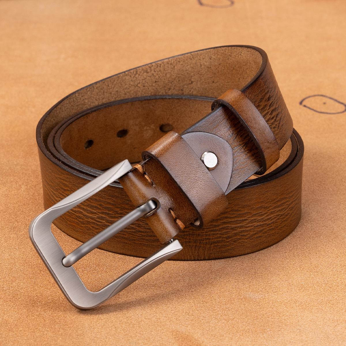 Belt First Layer Cowhide Genuine Leather Versatile Tree Paste Leather Pin Buckle Retro Belt Middle-Aged And Young Men S Belt 130cm
Belt First Layer Cowhide Genuine Leather Versatile Tree Paste Leather Pin Buckle Retro Belt Middle-Aged And Young Men S Belt 130cm