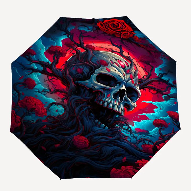 1pc Skull Roses Pattern Automatic Open/Close Umbrella - Compact Travel Umbrella, 8-Rib Heavy-Duty Construction, Ideal Gift,28053
1pc Skull Roses Pattern Automatic Open/Close Umbrella - Compact Travel Umbrella, 8-Rib Heavy-Duty Construction, Ideal Gift,28053