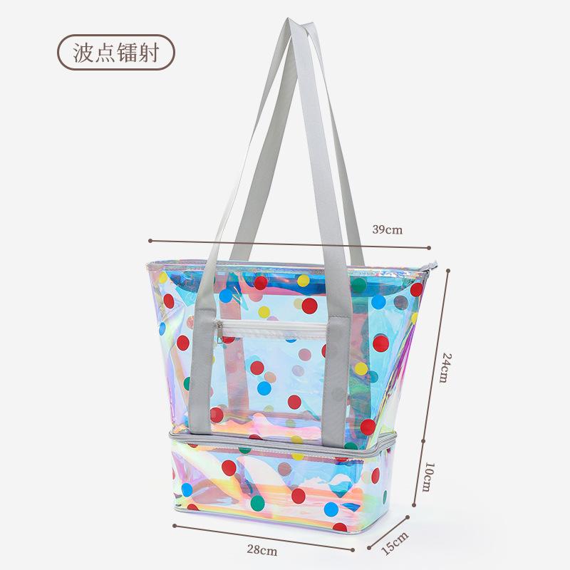 Holographic Transparent Beach Tote Bag Waterproof Large Capacity Travel Bag Dry Wet Separation Summer Swimming Shoulder Bag
Holographic Transparent Beach Tote Bag Waterproof Large Capacity Travel Bag Dry Wet Separation Summer Swimming Shoulder Bag