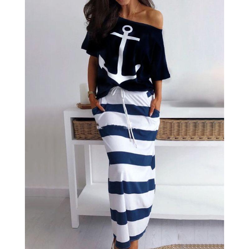 Топы Платье в полоску длиной до щиколотки Летние повседневные наряды NAVY2 XXL
Топы Платье в полоску длиной до щиколотки Летние повседневные наряды NAVY2 XXL