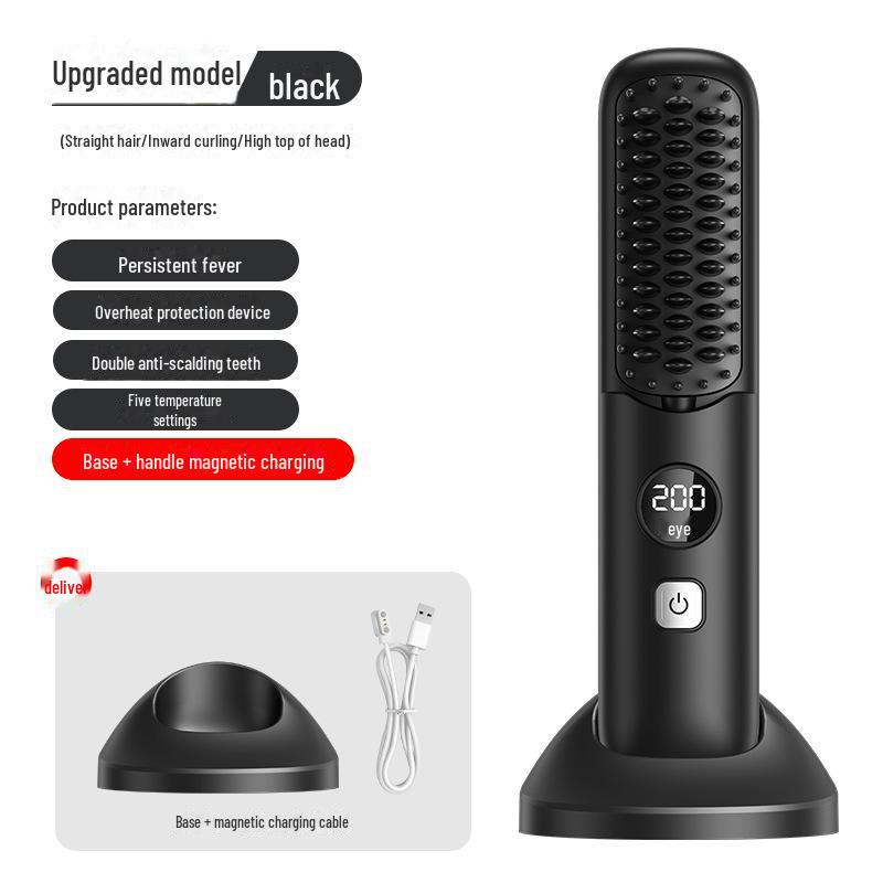 Портативный беспроводной выпрямитель для волос с возможностью подзарядки, цифровым дисплеем и двухфункциональной расческой для завивки F2 Straightening Comb
Портативный беспроводной выпрямитель для волос с возможностью подзарядки, цифровым дисплеем и двухфункциональной расческой для завивки F2 Straightening Comb