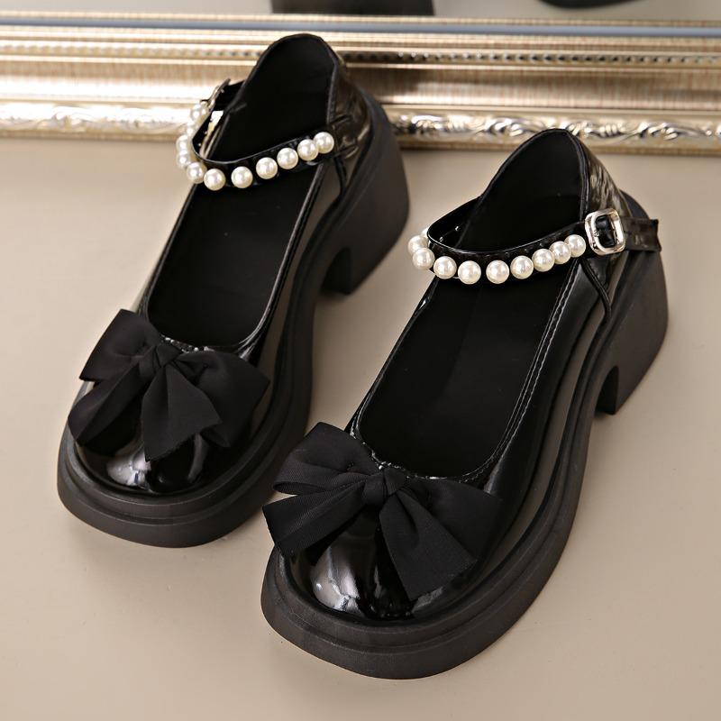 Mary Jane Shoes Women Spring New Sweet Bow Platform Platform Block Heel Pearl Versatile Single Shoes 40
Mary Jane Shoes Women Spring New Sweet Bow Platform Platform Block Heel Pearl Versatile Single Shoes 40