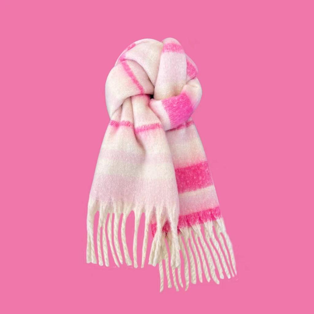New striped contrasting color scarf women s winter warm plush scarf women s autumn and winter windproof soft thickened scarf 190*50
New striped contrasting color scarf women s winter warm plush scarf women s autumn and winter windproof soft thickened scarf 190*50