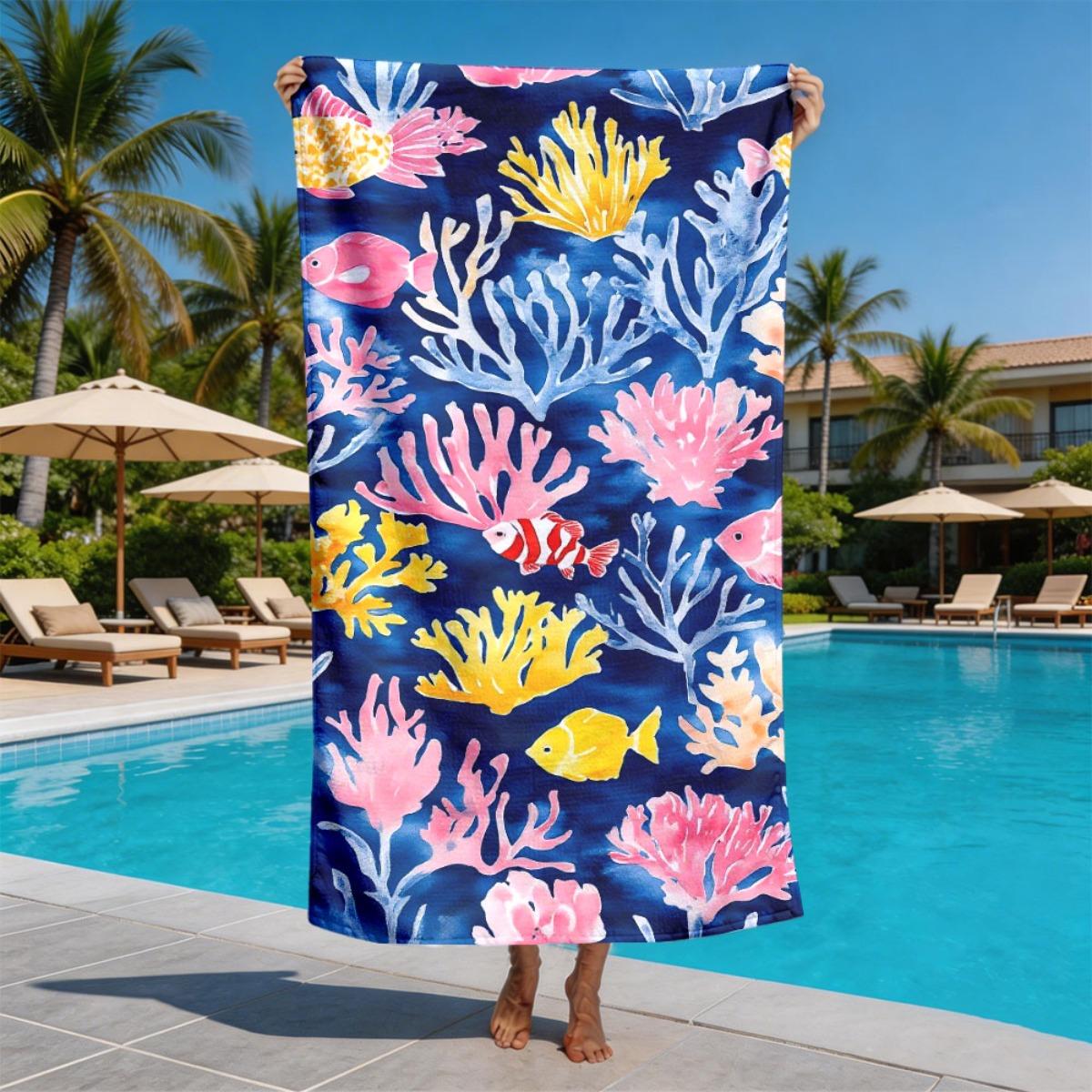 Watercolor coral fish school polyester microfiber beach towel is highly absorbent, suitable for swimming and beach outings W30*H60(CM)
Watercolor coral fish school polyester microfiber beach towel is highly absorbent, suitable for swimming and beach outings W30*H60(CM)