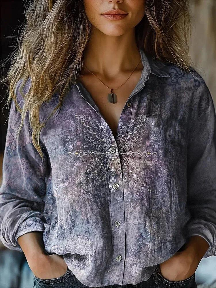 2026 European Retro Print Women s Long Sleeve Casual Shirt - Spring/Summer, Imitation Cotton Linen XXXL
2026 European Retro Print Women s Long Sleeve Casual Shirt - Spring/Summer, Imitation Cotton Linen XXXL