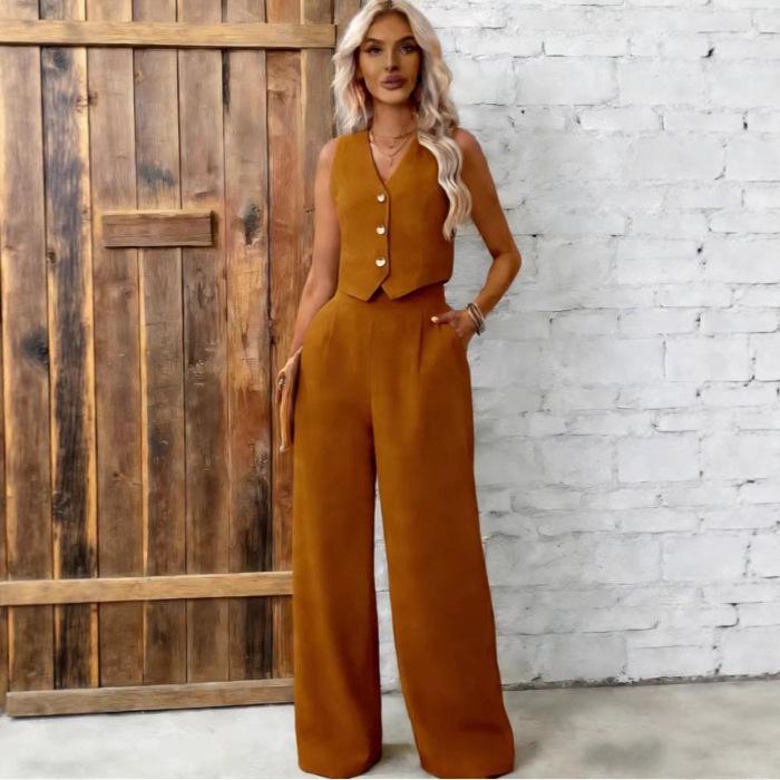 2026 European Style Plus Size Two-Piece Women s Vest Set - Solid Khaki or Black Large
2026 European Style Plus Size Two-Piece Women s Vest Set - Solid Khaki or Black Large