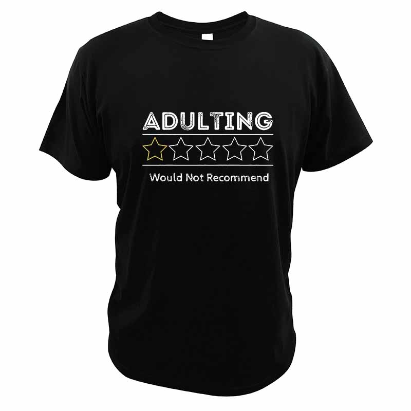 Adulting Would Not Recommend Essential T-Shirt Funny Humor Design Text Print Tee Premium Soft 100% Cotton Summer Top EU Size 3XL чорний
Adulting Would Not Recommend Essential T-Shirt Funny Humor Design Text Print Tee Premium Soft 100% Cotton Summer Top EU Size 3XL чорний