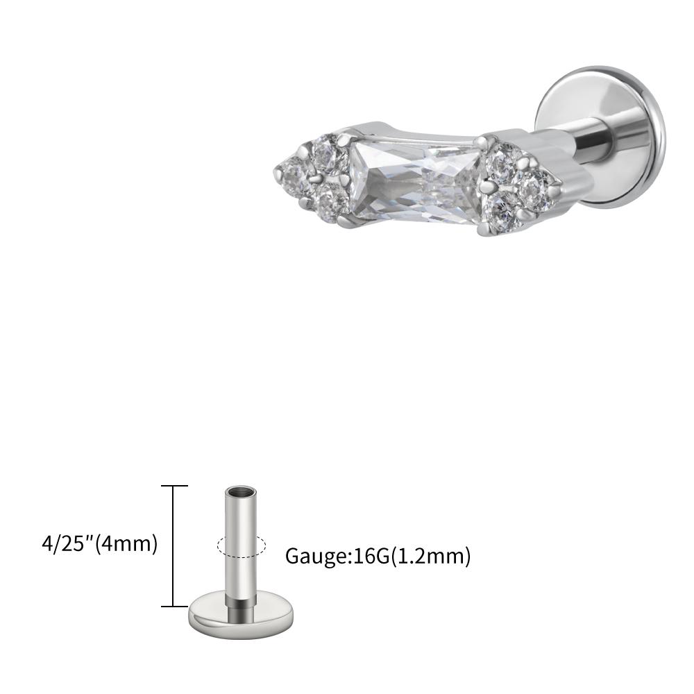 Right Grand ASTM F136 Titanium 16G Baguette CZ Stud Earring Cluster CZ Cartilage Tragus Helix Labret Nose Stud Piercing Jewelry
Right Grand ASTM F136 Titanium 16G Baguette CZ Stud Earring Cluster CZ Cartilage Tragus Helix Labret Nose Stud Piercing Jewelry