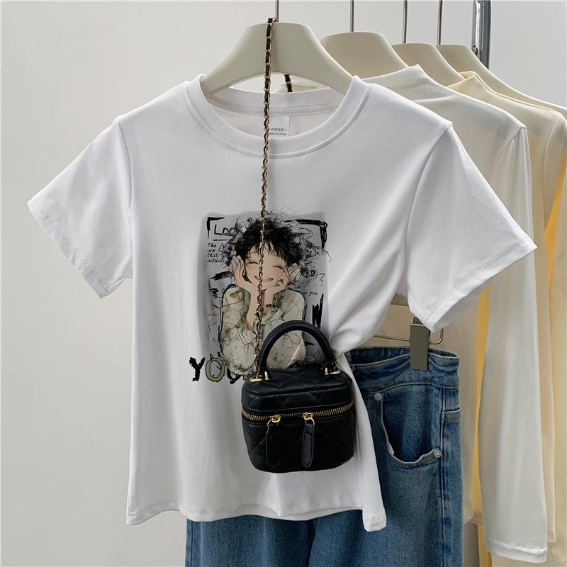 2024 Korean Summer Chic Print Slimming Women s Short Sleeve T-Shirt L білий
2024 Korean Summer Chic Print Slimming Women s Short Sleeve T-Shirt L білий