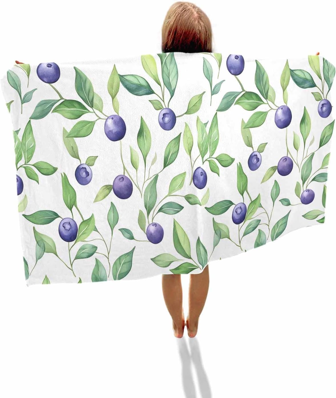 Summer Fruit Beach Towels Oversized Super Absorbent, Blue Berry Vintage Leaf Watercolor Green Lightweight Bath Towel Quick Dry W40*H60(CM)
Summer Fruit Beach Towels Oversized Super Absorbent, Blue Berry Vintage Leaf Watercolor Green Lightweight Bath Towel Quick Dry W40*H60(CM)