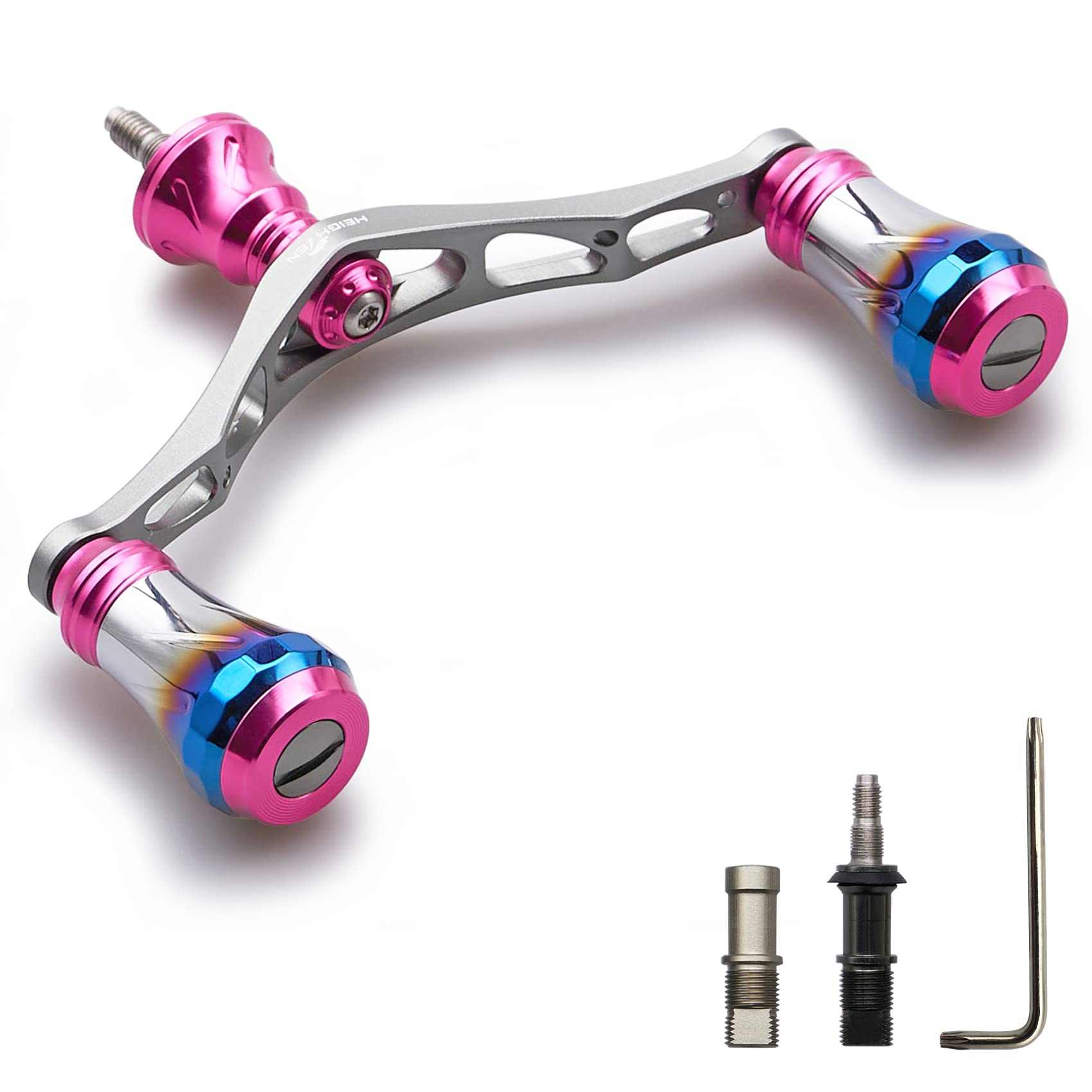 HEIGHTEN Improved 95mm Reel Handle 8 Colors for Shimano Daiwa Spinning Reel 70 Aviation Aluminum Aurora Series (Improved Pink & Gunmetal) (145)
HEIGHTEN Improved 95mm Reel Handle 8 Colors for Shimano Daiwa Spinning Reel 70 Aviation Aluminum Aurora Series (Improved Pink & Gunmetal) (145)