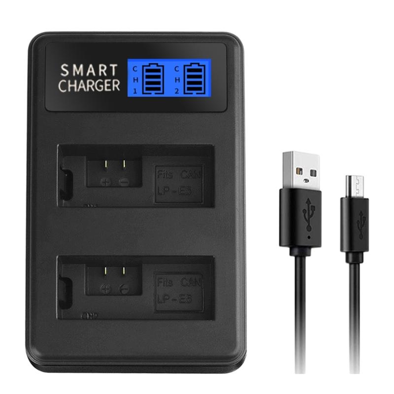 LP-E5 LPE5 LP E5 Dual USB Battery Charger with LCD Screen Replacement for EOS Rebel XS, Rebel T1i, Rebel XSi 1
LP-E5 LPE5 LP E5 Dual USB Battery Charger with LCD Screen Replacement for EOS Rebel XS, Rebel T1i, Rebel XSi 1