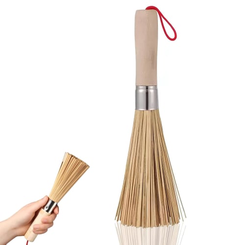 Bamboo Scrubbing Brush, Kitchen Brush, Approx. 25cm Long, Made from Natural Bamboo with Handle, Hanging Design, Antibacterial, for Cleaning Iron Fryin
Bamboo Scrubbing Brush, Kitchen Brush, Approx. 25cm Long, Made from Natural Bamboo with Handle, Hanging Design, Antibacterial, for Cleaning Iron Fryin