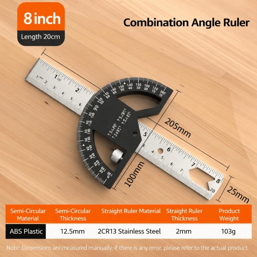 Multi-functional Angle Ruler Inch & Metric Woodworking Measuring Ruler Adjustable Right Angle Marking Gauge DIY Craft
Multi-functional Angle Ruler Inch & Metric Woodworking Measuring Ruler Adjustable Right Angle Marking Gauge DIY Craft