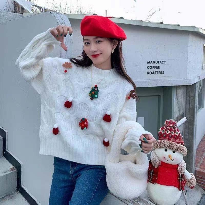 Женский свитер в рождественском стиле, с круглым вырезом, однотонный, вязаный пуловер, осенне-зимний, свободный, модный, женский топ One Size белый
Женский свитер в рождественском стиле, с круглым вырезом, однотонный, вязаный пуловер, осенне-зимний, свободный, модный, женский топ One Size белый