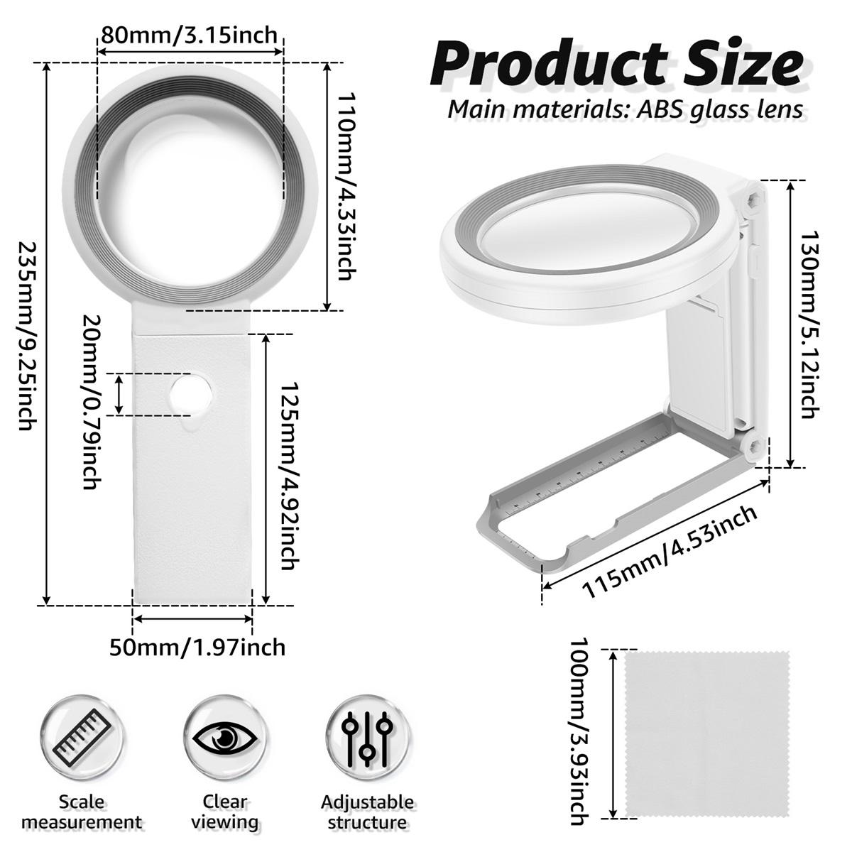 Dimmable 10X 30X LED Magnifying Glass 3 Color Temperature Dual Use Illuminated Page Magnifier For Reading Repairing Sewing
Dimmable 10X 30X LED Magnifying Glass 3 Color Temperature Dual Use Illuminated Page Magnifier For Reading Repairing Sewing