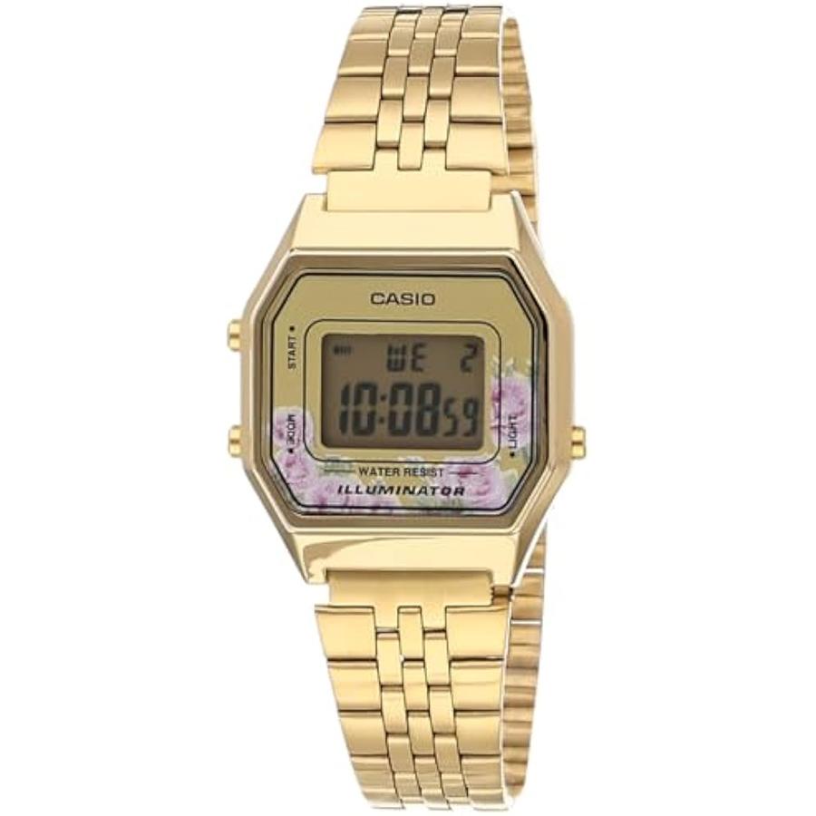 Casio Ремешок золотистого цвета, узорчатый циферблат, цифровой дисплей, женские кварцевые часы LA-680WGA-4C чёрный
Casio Ремешок золотистого цвета, узорчатый циферблат, цифровой дисплей, женские кварцевые часы LA-680WGA-4C чёрный