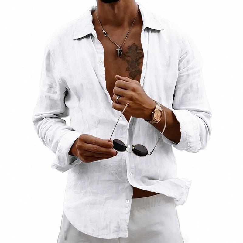 Mens Casual Linen Cotton Long Sleeve Button Down Shirt S білий
Mens Casual Linen Cotton Long Sleeve Button Down Shirt S білий