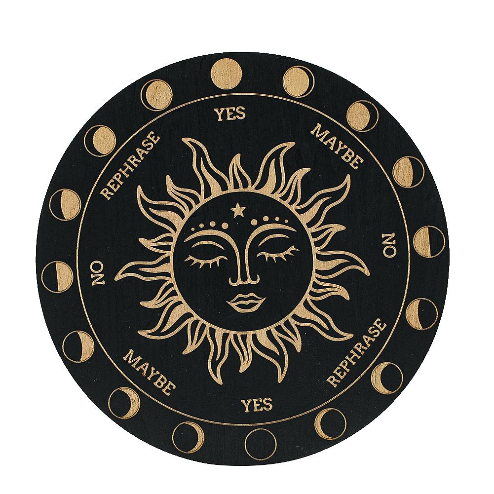 Wooden Ornament Decorative Board Black Round Solar Galaxy Laser Engraved Meditation Ritual Board Astrology Divination Game Board
Wooden Ornament Decorative Board Black Round Solar Galaxy Laser Engraved Meditation Ritual Board Astrology Divination Game Board