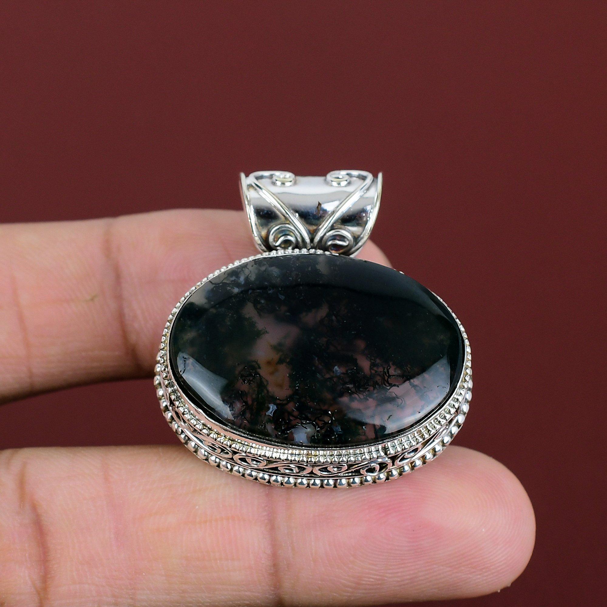 Solar Moss Agate Pendant Original Gemstone Jewelry 925 Sterling Silver Pendant Handmade Stylish Pendant Vintage Design Jewelry Wedding Gifts
Solar Moss Agate Pendant Original Gemstone Jewelry 925 Sterling Silver Pendant Handmade Stylish Pendant Vintage Design Jewelry Wedding Gifts