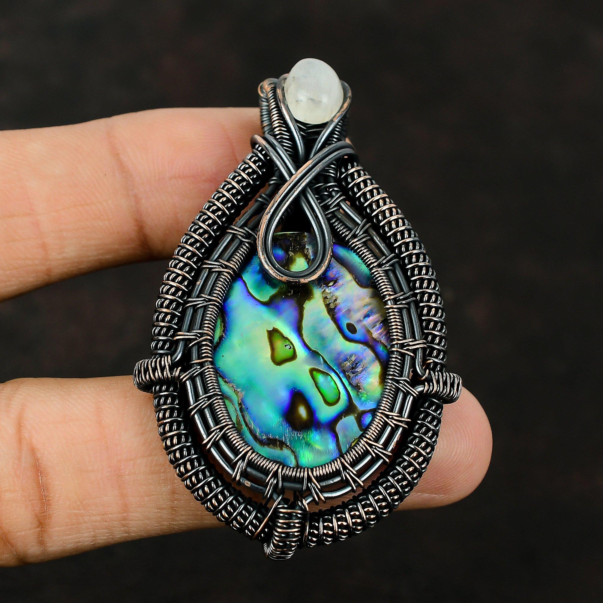 Abalone Shell Pendant Copper Wire Wrapped Pendant Gemstone Jewelry Handmade Pendant Gifts For Her Copper Jewelry Rainbow Moonstone Pendant
Abalone Shell Pendant Copper Wire Wrapped Pendant Gemstone Jewelry Handmade Pendant Gifts For Her Copper Jewelry Rainbow Moonstone Pendant