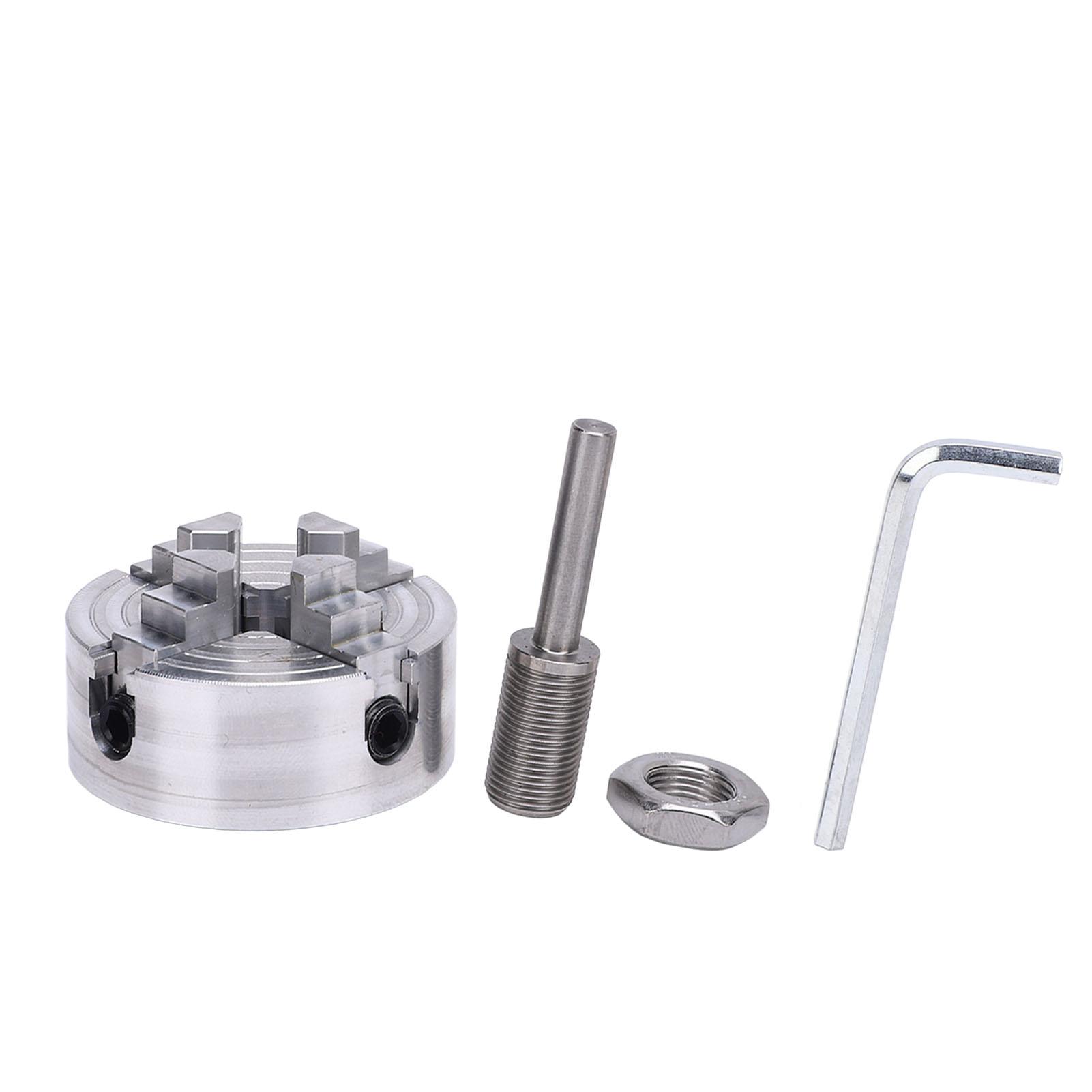4 Jaw Lathe Chuck Set Alloy Steel Mini Lathe Chuck with Connecting Rod Wrench Self Centering Wood Turning Chuck Power Lathe Accessory
4 Jaw Lathe Chuck Set Alloy Steel Mini Lathe Chuck with Connecting Rod Wrench Self Centering Wood Turning Chuck Power Lathe Accessory
