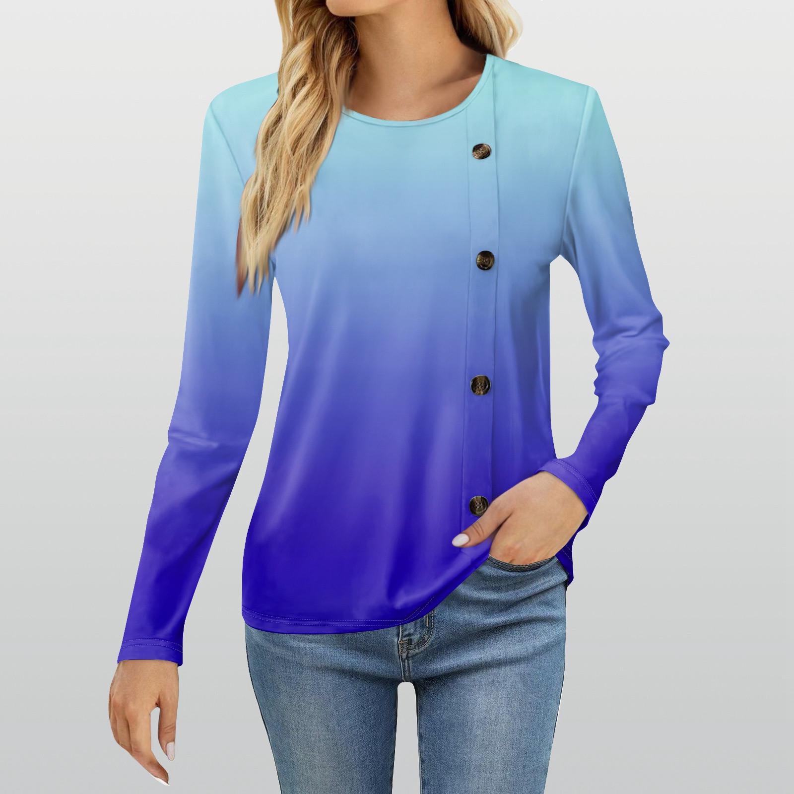 Женская модная повседневная футболка с круглым вырезом и длинным рукавом с принтом, женская футболка M синий
Женская модная повседневная футболка с круглым вырезом и длинным рукавом с принтом, женская футболка M синий