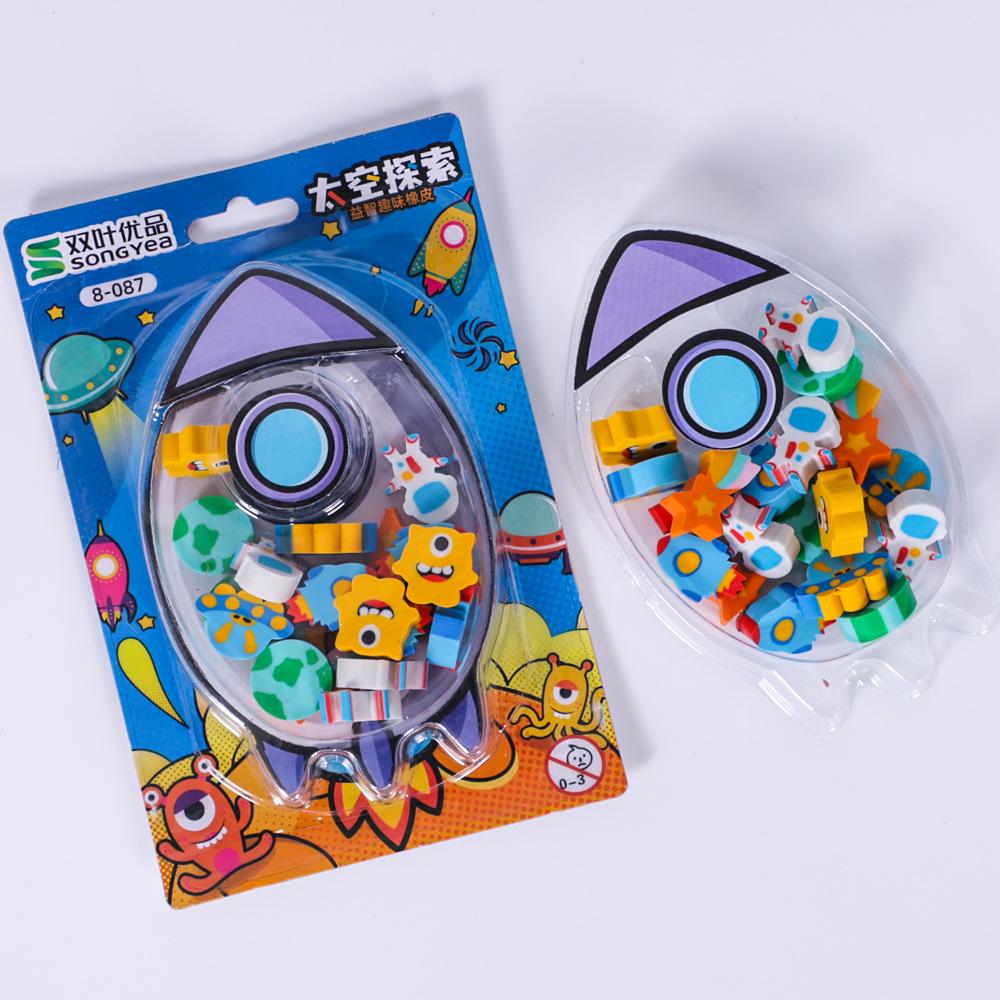 Space Adventure Eraser: Clean, Minimal Crumbs, Cartoon Design for Kids
Space Adventure Eraser: Clean, Minimal Crumbs, Cartoon Design for Kids
