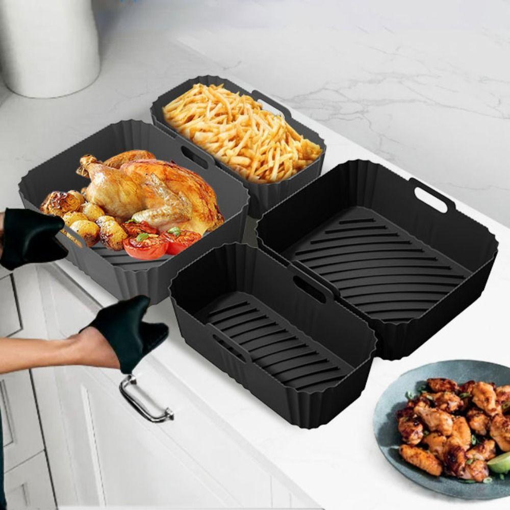 2Pcs/Set Silicone Air Fryer Basket Foldable Air Fryer Pan Air Fryer Baking Tray Fried Chicken чорний
2Pcs/Set Silicone Air Fryer Basket Foldable Air Fryer Pan Air Fryer Baking Tray Fried Chicken чорний
