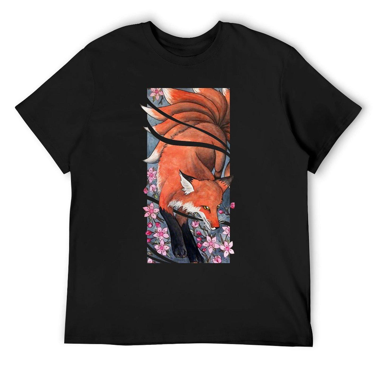 Ninetailed fox / Kitsune with cherry blossoms T-Shirt new edition man clothes tops mens t shirts pack 4XL
Ninetailed fox / Kitsune with cherry blossoms T-Shirt new edition man clothes tops mens t shirts pack 4XL