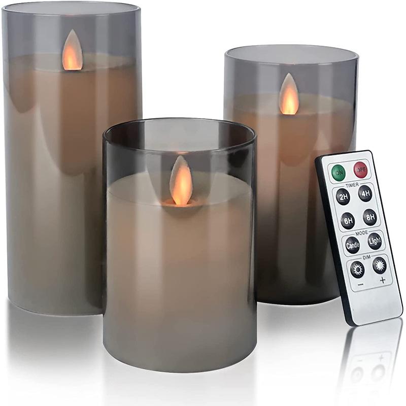 In-Stock Remote-Control Gray Glass LED Candle Light for Wedding & Home Décor Set of 3 * 4/5/6 inch
In-Stock Remote-Control Gray Glass LED Candle Light for Wedding & Home Décor Set of 3 * 4/5/6 inch