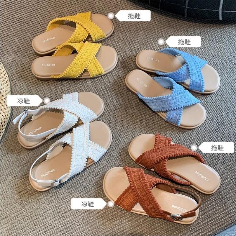 Two versions~ Holiday style cross-woven open-toed cool slippers for women s summer sandals 40
Two versions~ Holiday style cross-woven open-toed cool slippers for women s summer sandals 40