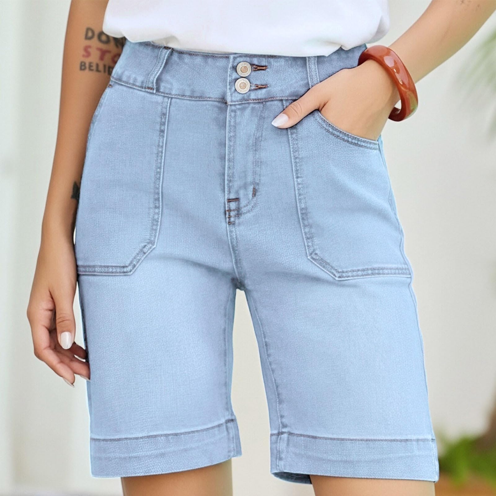 Ladies Casual Versatile Fashionable Denim Shorts XL світло-синій колір
Ladies Casual Versatile Fashionable Denim Shorts XL світло-синій колір