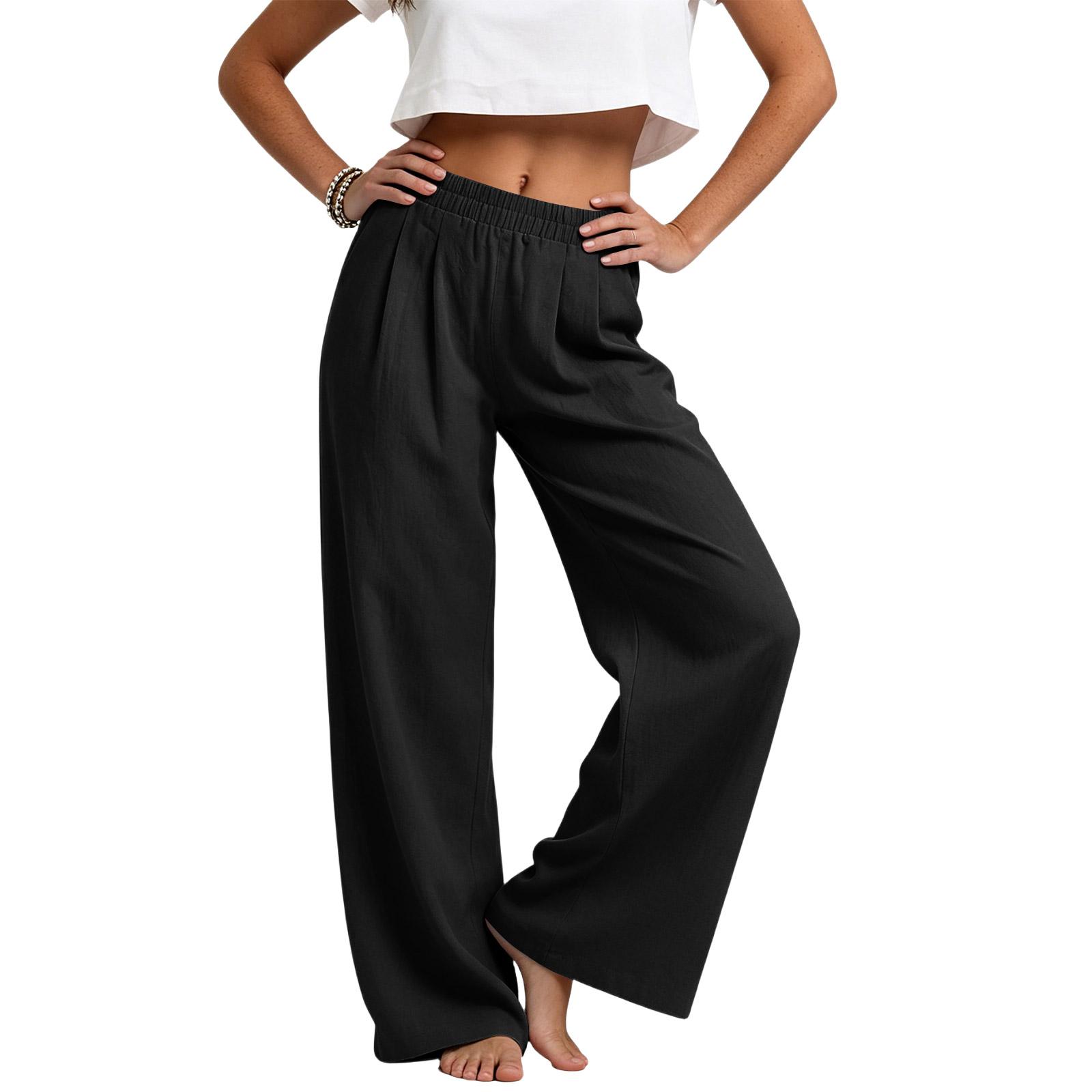 Women Loose Fit Casual Wide Leg Pants with Drawstring Waist and Pockets Relaxed Fit Lightweight Trousers for Everyday Wear M чорний
Women Loose Fit Casual Wide Leg Pants with Drawstring Waist and Pockets Relaxed Fit Lightweight Trousers for Everyday Wear M чорний