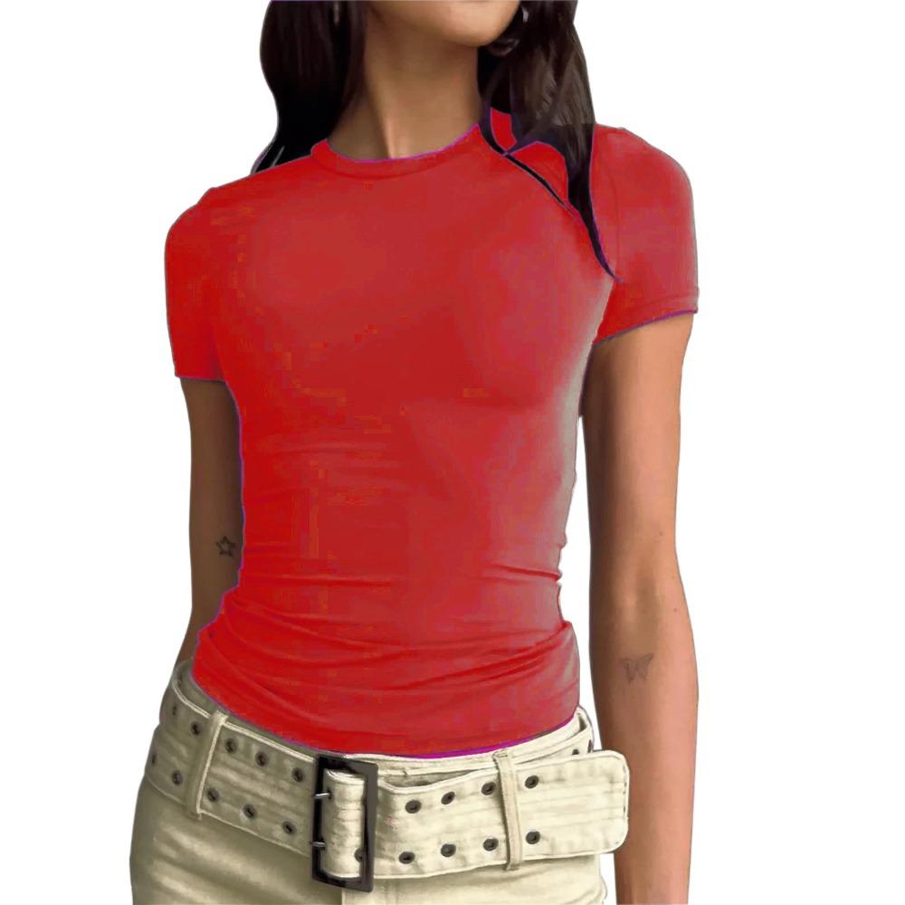 Women s Casual Short-sleeved T-shirt Spring and Autumn Solid Color Slim-fit Jumper T-shirt Women s Street Bottoming Shirt Top XS красный
Women s Casual Short-sleeved T-shirt Spring and Autumn Solid Color Slim-fit Jumper T-shirt Women s Street Bottoming Shirt Top XS красный