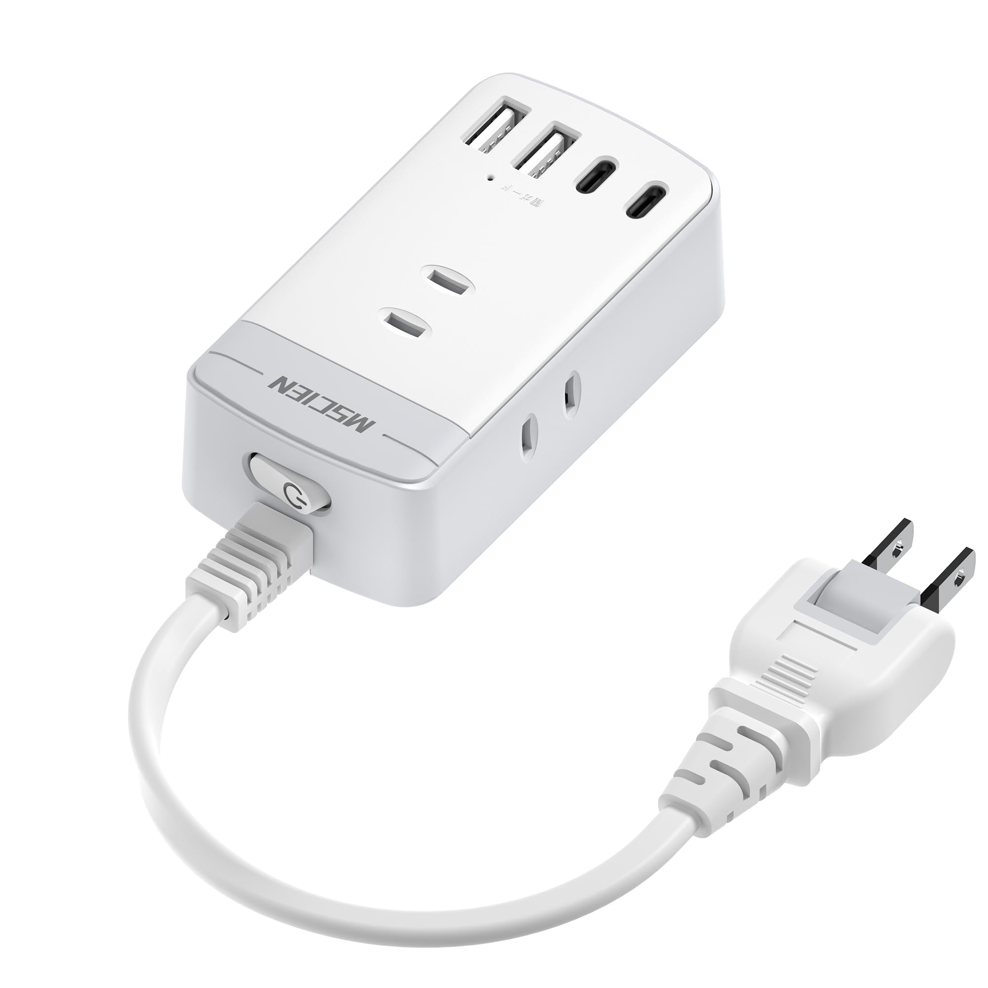 Mscien Short 20cm Extension Cord with Switch, Power Strip with USB Outlet, 3 AC Outlets (2 USB-C, 2 USB-A), Surge Protection, Compact, Stylish, White.
Mscien Short 20cm Extension Cord with Switch, Power Strip with USB Outlet, 3 AC Outlets (2 USB-C, 2 USB-A), Surge Protection, Compact, Stylish, White.