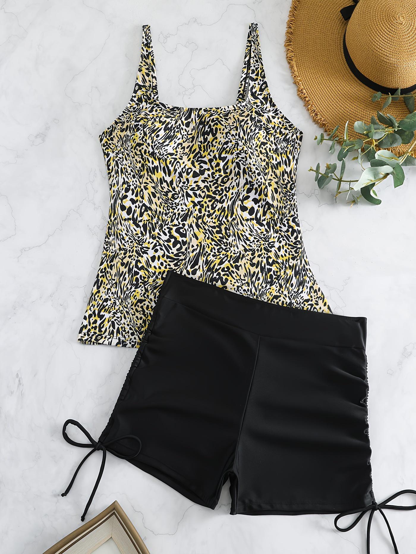 Женский купальник танкини большого размера 2025 черного цвета с плавательными шортами с плоской штаниной XS цветной печати леопарда
Женский купальник танкини большого размера 2025 черного цвета с плавательными шортами с плоской штаниной XS цветной печати леопарда