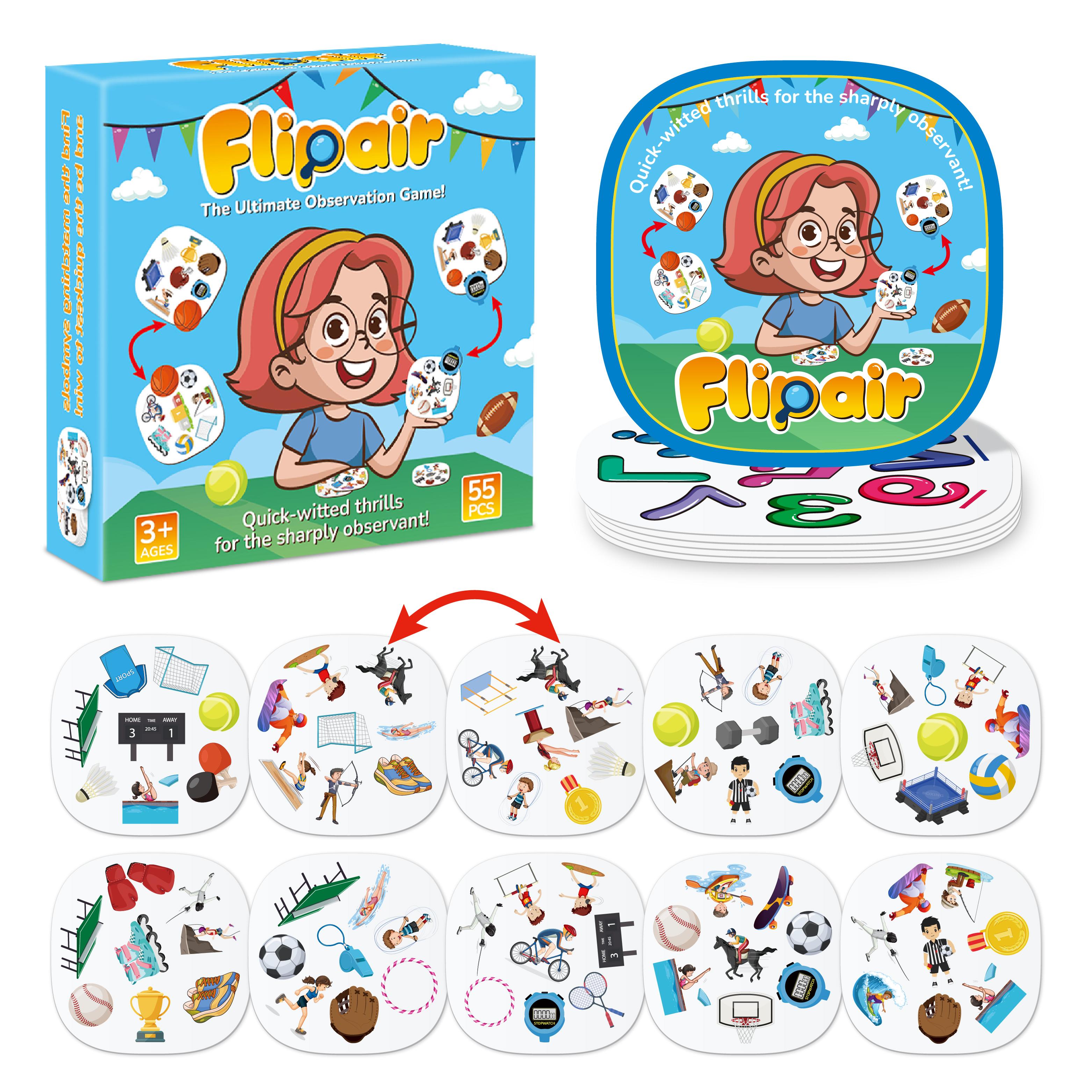Flipair Sports Matching Card Game, Fun Visual Perception Game for Children Focus Training, Family, School, Parties & Travel
Flipair Sports Matching Card Game, Fun Visual Perception Game for Children Focus Training, Family, School, Parties & Travel