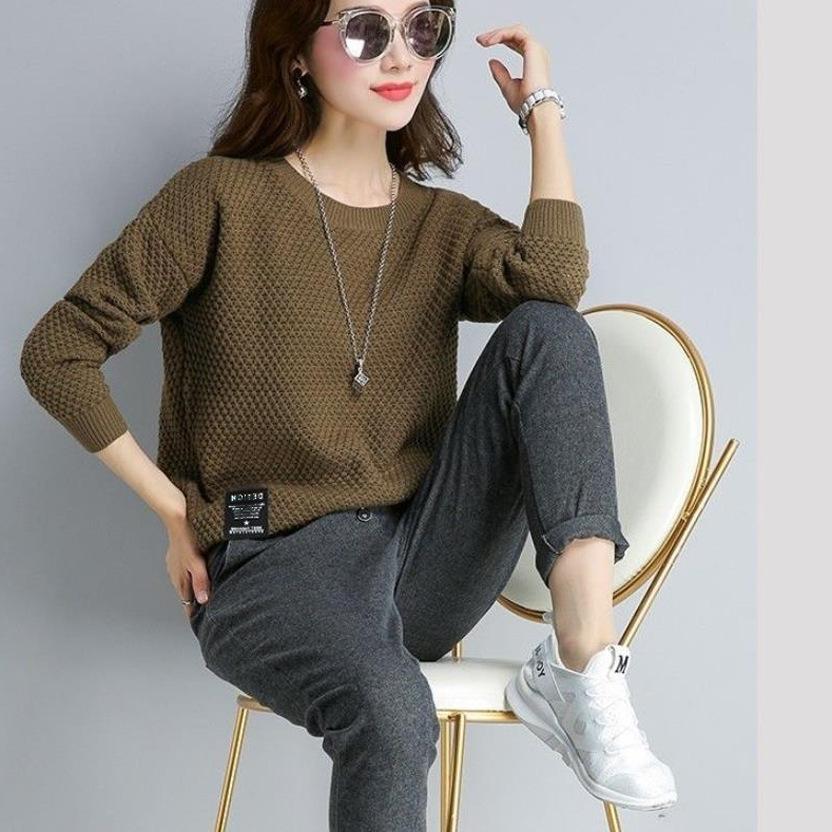 Осень и Зима Женский Пуловер Круглый Вырез Однотонный Свитер Вязаный Свитер С Длинным Рукавом для Женщин L
Осень и Зима Женский Пуловер Круглый Вырез Однотонный Свитер Вязаный Свитер С Длинным Рукавом для Женщин L