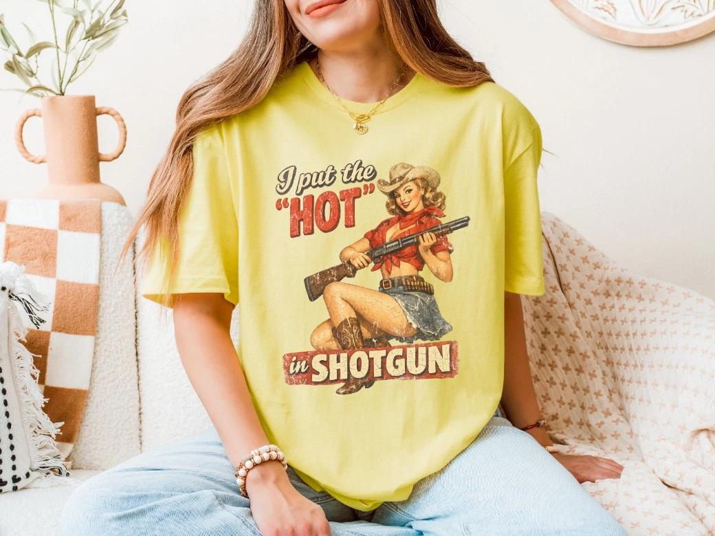 I Put the Hot In Shotgun T-shirt | Pinup Cowgirl | Gun TShirt 4XL
I Put the Hot In Shotgun T-shirt | Pinup Cowgirl | Gun TShirt 4XL