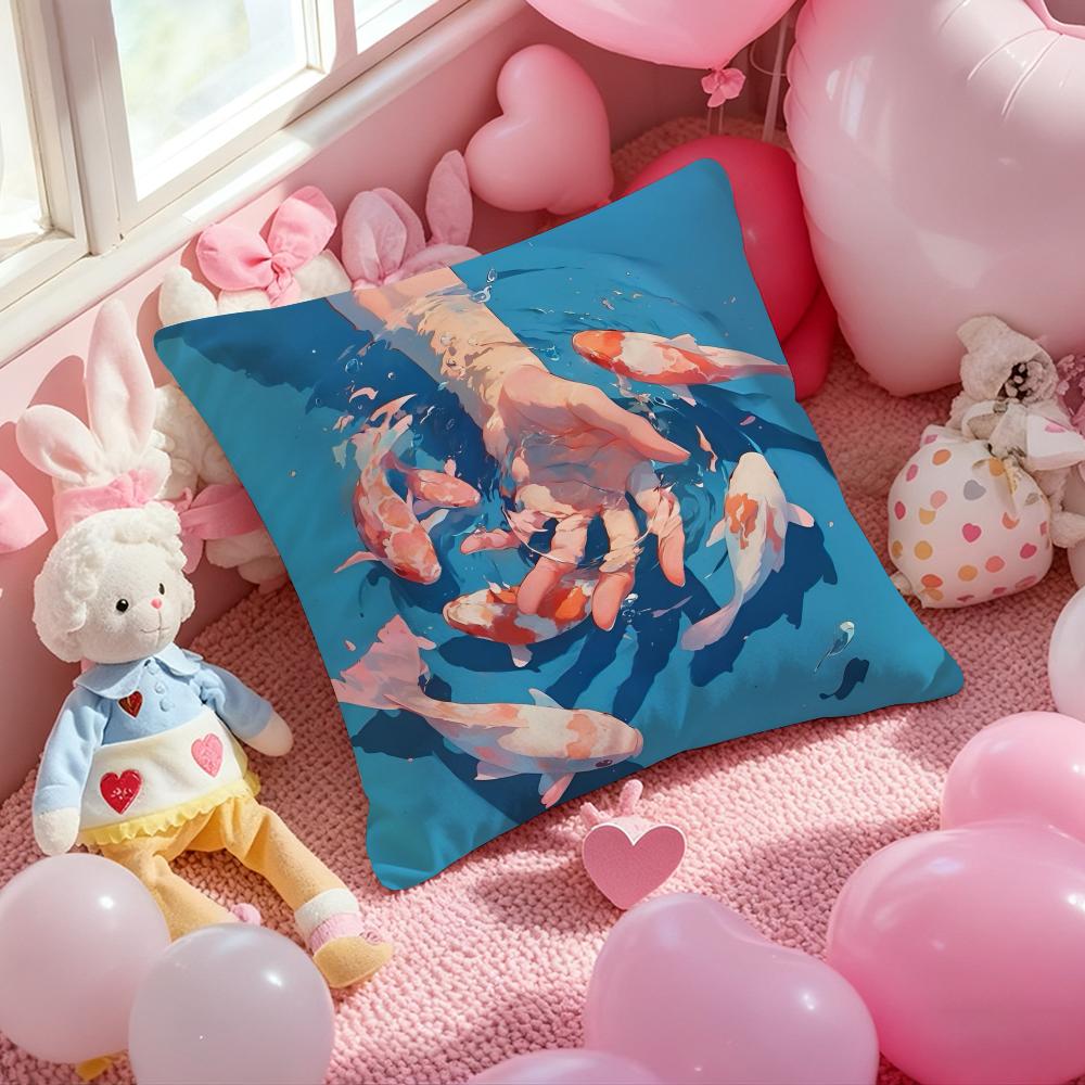 Auspicious koi carp lotus flowers Cushion Cover Pattern Printed Pillowcase for Living Room Sofa Cushion Cover & Bedroom Decor 12x12Inch
Auspicious koi carp lotus flowers Cushion Cover Pattern Printed Pillowcase for Living Room Sofa Cushion Cover & Bedroom Decor 12x12Inch