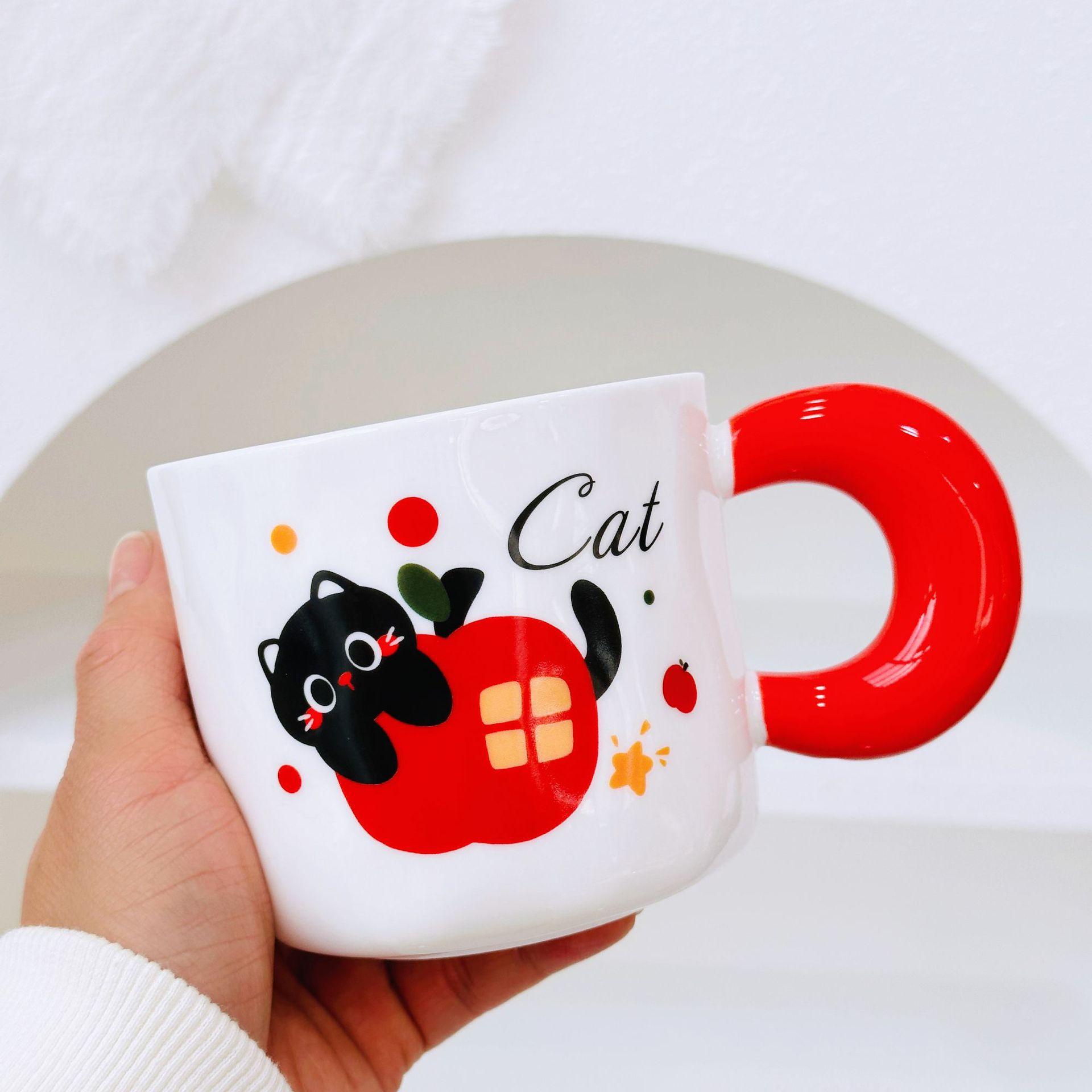 Gift Box Set with Lid Cartoon Cat Cute Ceramic Cup High value Large Capacity Water Cup Office Business Small Gift 380ML
Gift Box Set with Lid Cartoon Cat Cute Ceramic Cup High value Large Capacity Water Cup Office Business Small Gift 380ML