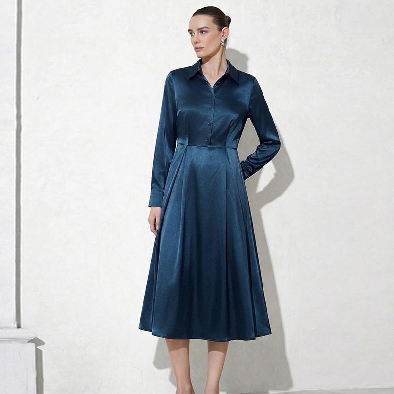 European American Temperament Long-sleeved Dress Autumn Pure Color A-line S
European American Temperament Long-sleeved Dress Autumn Pure Color A-line S
