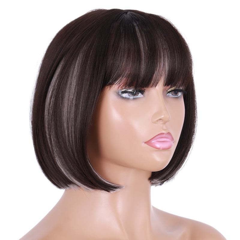 MISS WIG Женский модный короткий парик до плеч с челкой, градиентный черный, серый парик из синтетического волокна для женщин
MISS WIG Женский модный короткий парик до плеч с челкой, градиентный черный, серый парик из синтетического волокна для женщин