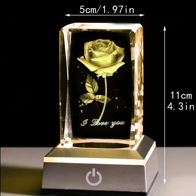 3D Rose LED Night Light Glass Floral Statue with I Love You Inscription USB-Powered Romantic Gift for Valentine s Day
3D Rose LED Night Light Glass Floral Statue with I Love You Inscription USB-Powered Romantic Gift for Valentine s Day