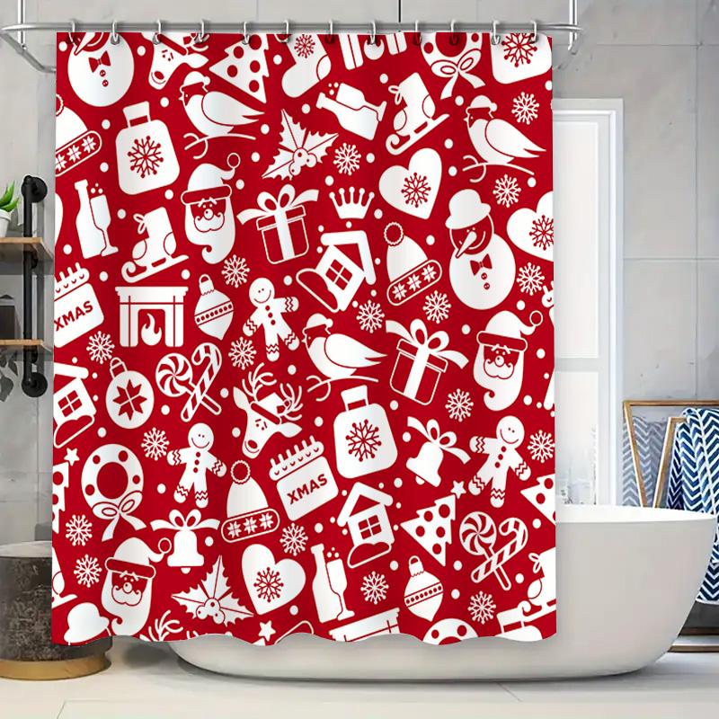 X-Mas Decorative Shower Curtain For Bathtub With Red Snowman Santa Claus Pattern Waterproof Home Decoration 69 X 70 Inches W60H190(CM)-1 Pcs
X-Mas Decorative Shower Curtain For Bathtub With Red Snowman Santa Claus Pattern Waterproof Home Decoration 69 X 70 Inches W60H190(CM)-1 Pcs