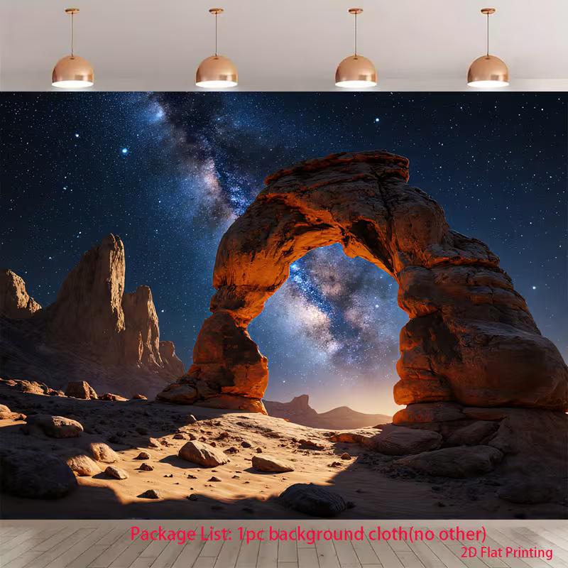 2D Landscape Themed Backdrop, Delicate Arch with Starry Sky and Milky Way for Nature Lovers 47.2x31.5inch/120*80cm
2D Landscape Themed Backdrop, Delicate Arch with Starry Sky and Milky Way for Nature Lovers 47.2x31.5inch/120*80cm