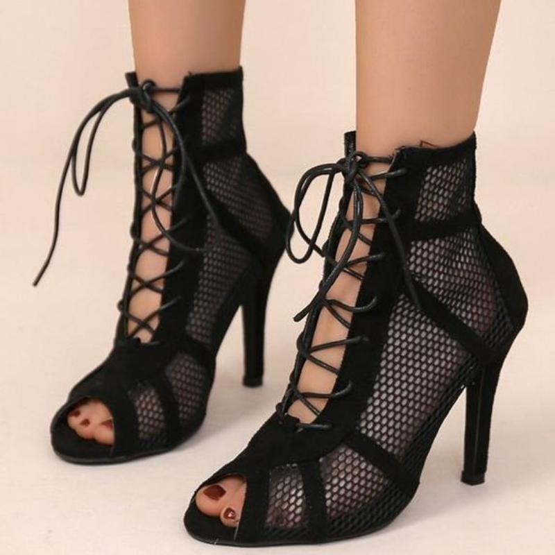 New Fashion show Black Net Fabric Cross strap Sexy high heel Sandals Woman shoes Pumps Lace-up Peep Toe Sandals Casual Mesh
New Fashion show Black Net Fabric Cross strap Sexy high heel Sandals Woman shoes Pumps Lace-up Peep Toe Sandals Casual Mesh