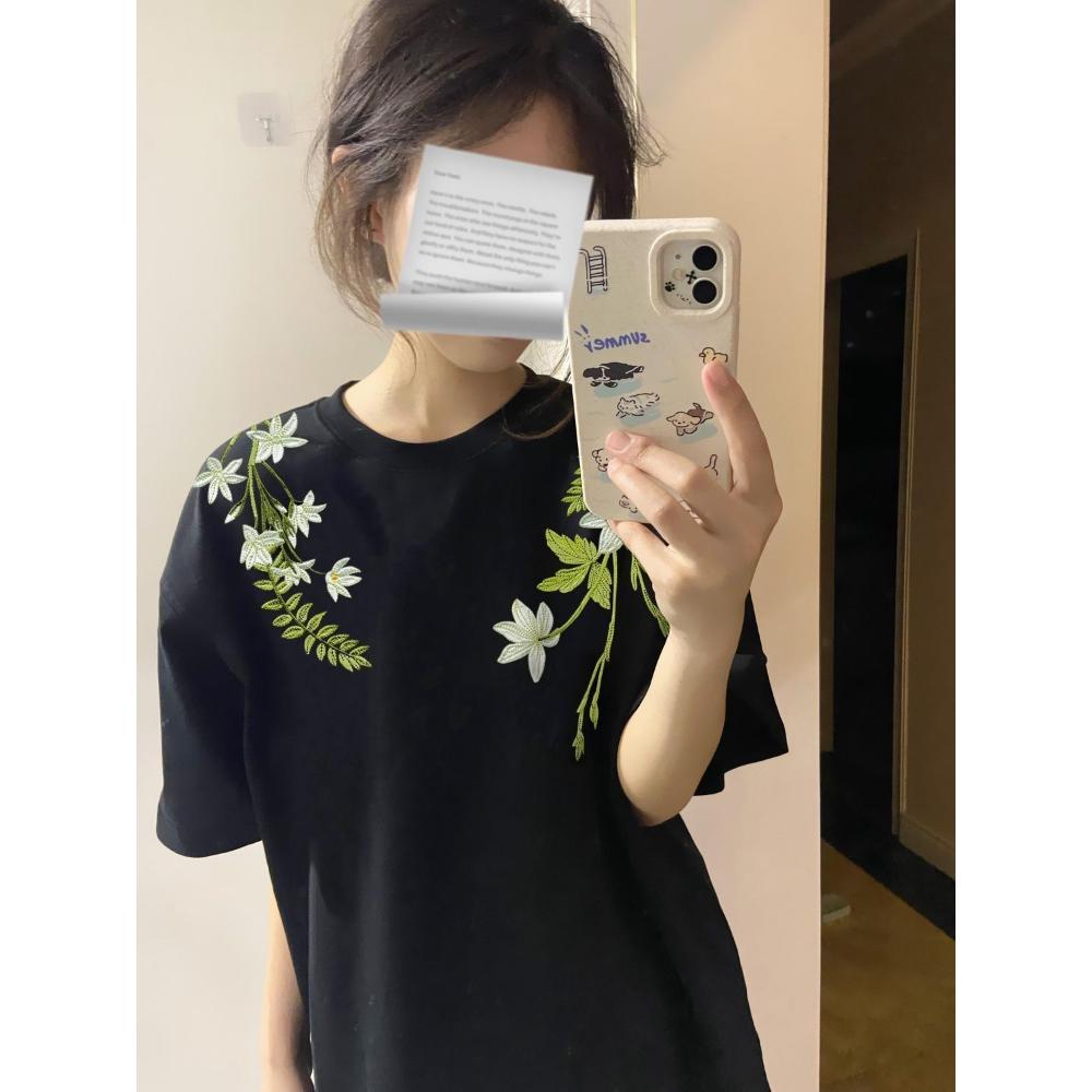 Футболка с коротким рукавом из чистого хлопка с цветочным принтом для студенток, свободная, в национальном стиле, межсезонная, универсальная, летняя XXL чёрный
Футболка с коротким рукавом из чистого хлопка с цветочным принтом для студенток, свободная, в национальном стиле, межсезонная, универсальная, летняя XXL чёрный